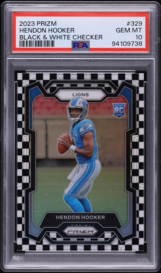 2023 Panini Prizm Black & White Checker Hendon Hooker ROOKIE #329