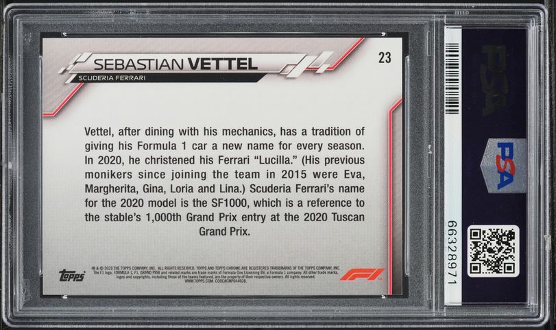2020 Topps Chrome Formula 1 F1 70th Anniversary Gold Sebastian