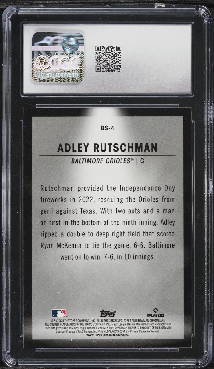 2023 Bowman Chrome Spotlights Adley Rutschman ROOKIE #BS-4 CGC 10 GEM MINT