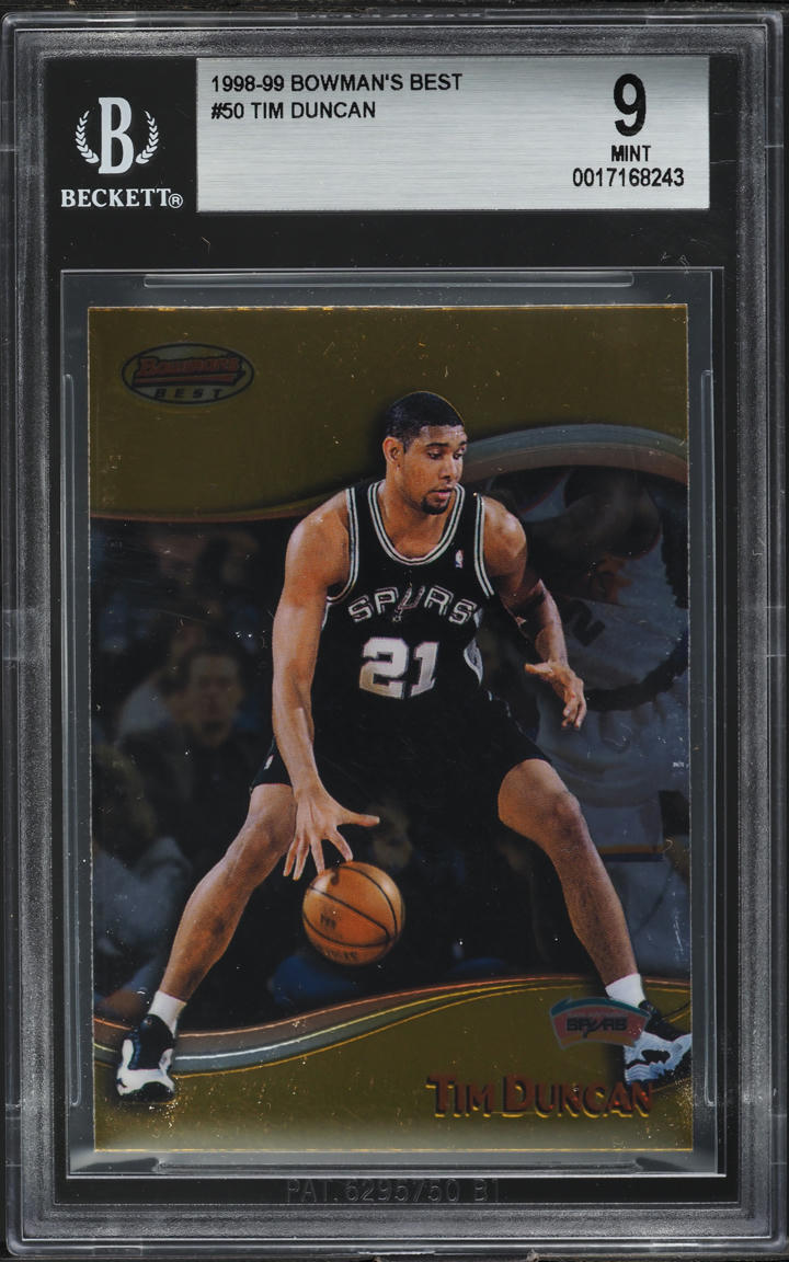 1998 Bowman's Best Tim Duncan #50 BGS 9 MINT