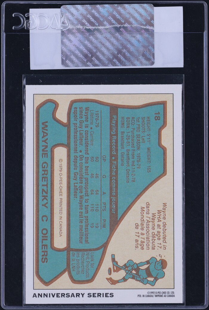 1992 O-Pee-Chee 25th Anniversary Wayne Gretzky #12 CGC AUTH