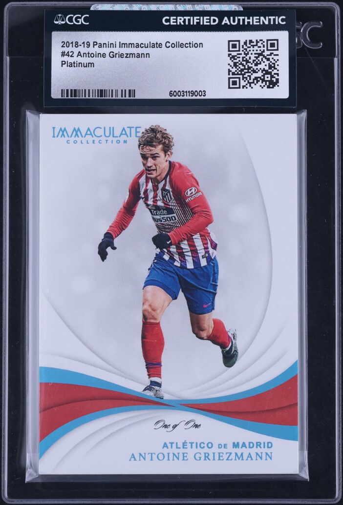 2018 Immaculate Collection Platinum Antoine Griezmann 1/1 #42 CGC AUTH