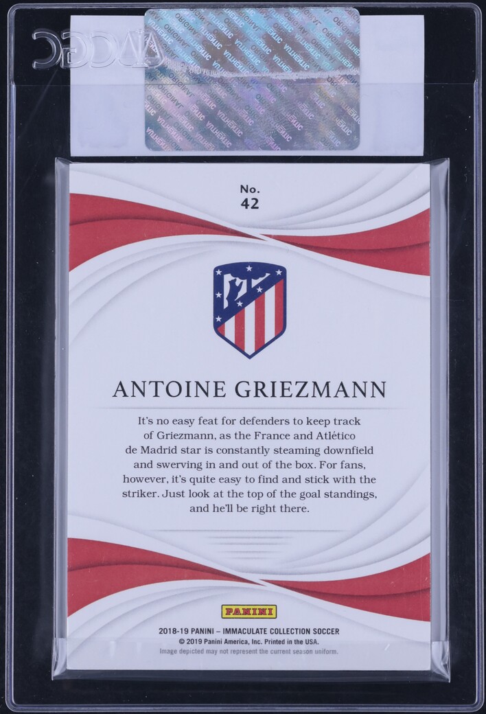 2018 Immaculate Collection Platinum Antoine Griezmann 1/1 #42 CGC AUTH
