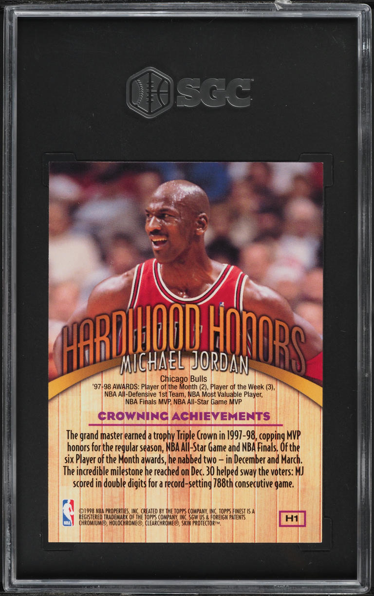 1998 Finest Hardwood Honors Michael Jordan #H1 SGC 8.5 NM-MT+
