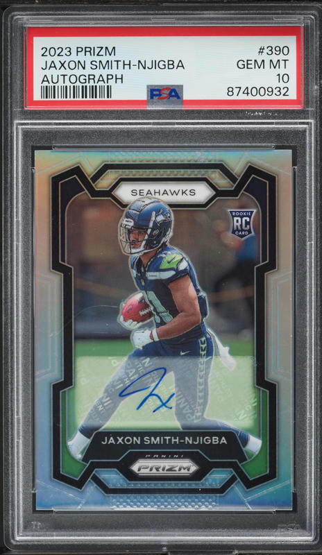 2023 Panini Prizm Silver Jaxon Smith-Njigba ROOKIE AUTO #390 PSA