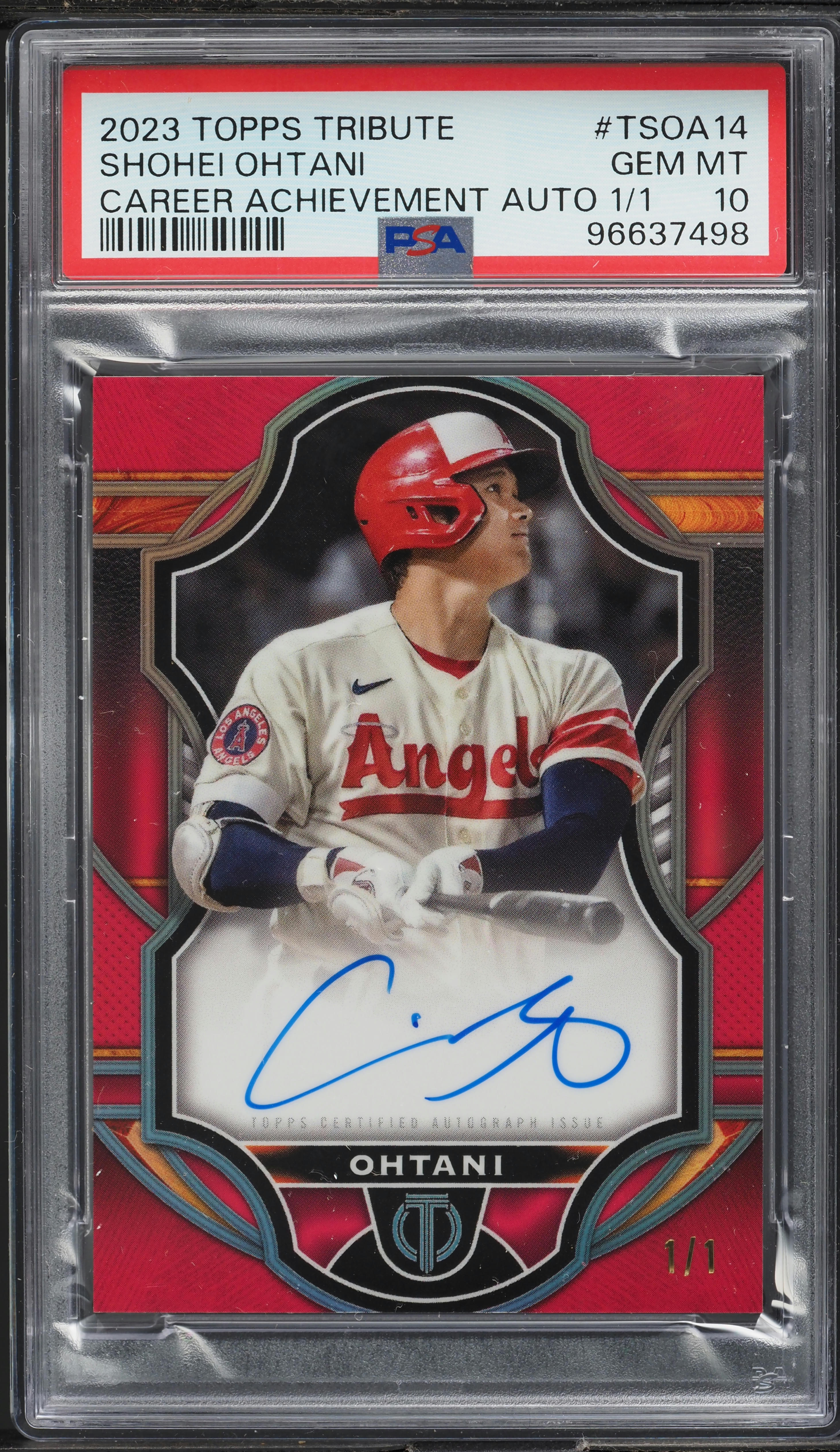 2023 Topps Tribute Career Achievement Award Shohei Ohtani AUTO 1/1 