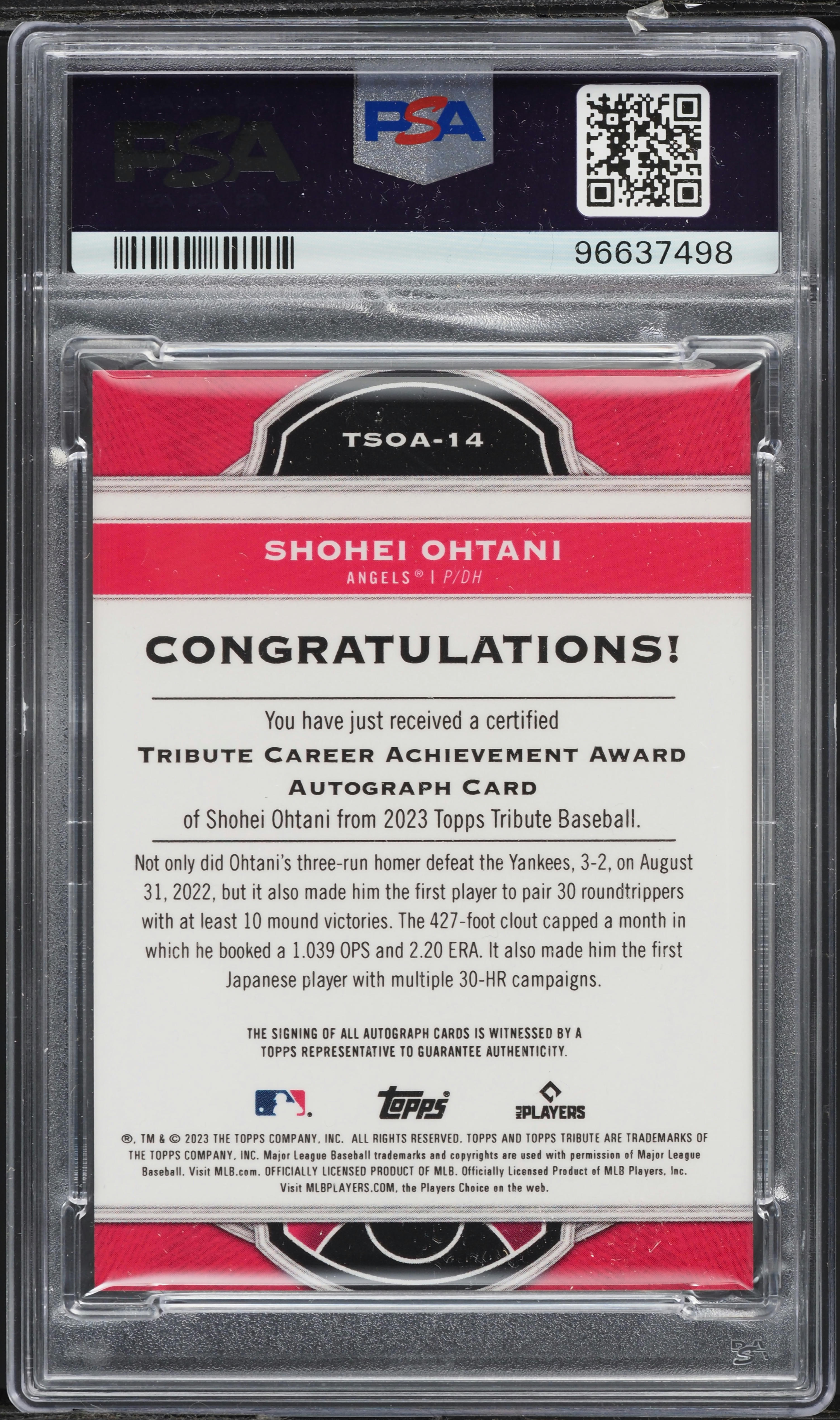 Topps TributeAuto 直筆サイン /10 【公式通販】