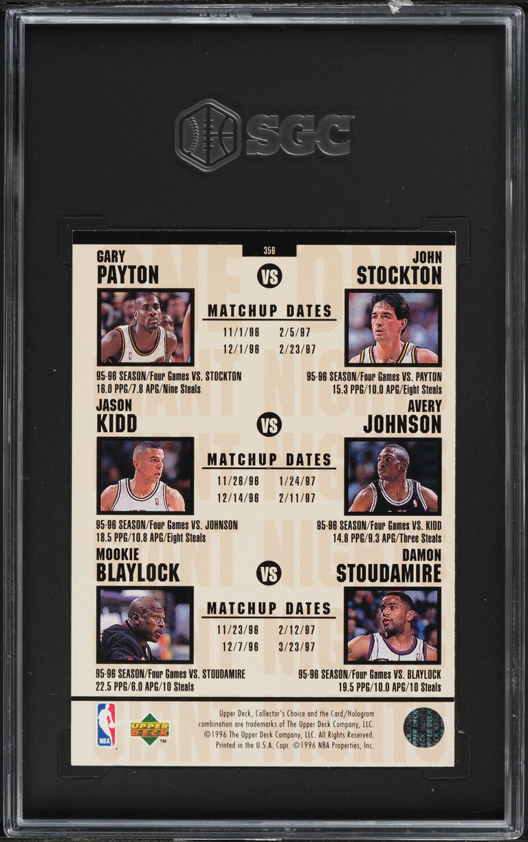 1996 Collector's Choice One On One Hardaway/Jordan #356 SGC 8.5 NM-MT+