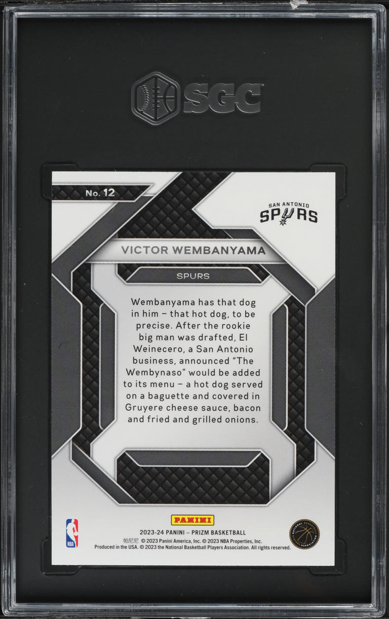 2023 Panini Prizm Emergent Victor Wembanyama ROOKIE #12 SGC 9.5 MINT+