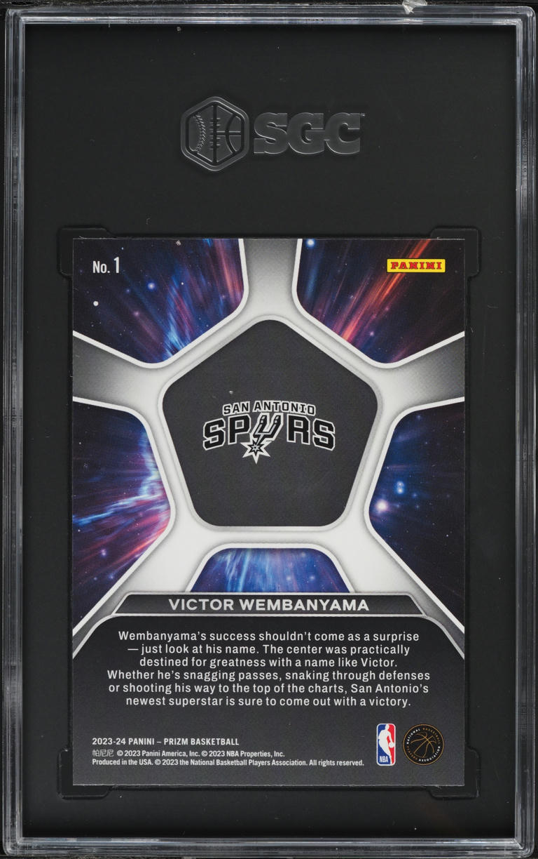 2023 Panini Prizm Deep Space Victor Wembanyama ROOKIE #1 SGC 9 MINT