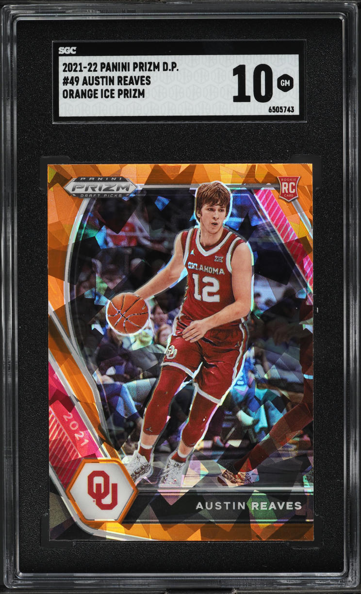 2021 Panini Prizm Draft Picks Orange Ice Austin Reaves ROOKIE #49 SGC 10 GEM
