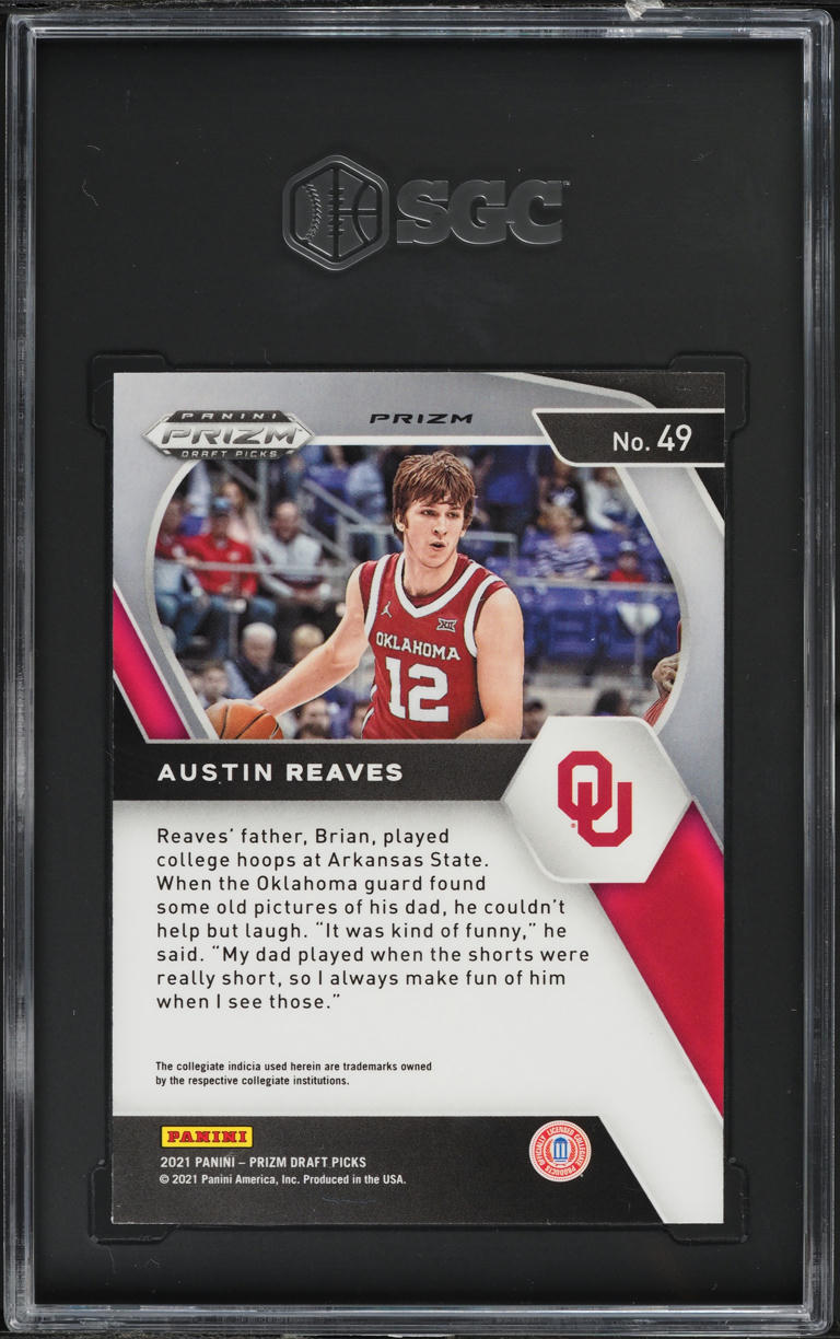 2021 Panini Prizm Draft Picks Orange Ice Austin Reaves ROOKIE #49 SGC 10 GEM