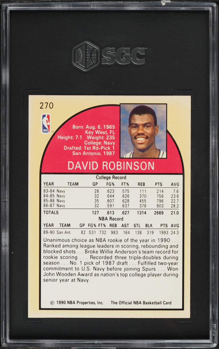 1990 Hoops David Robinson #270 SGC 7 NRMT