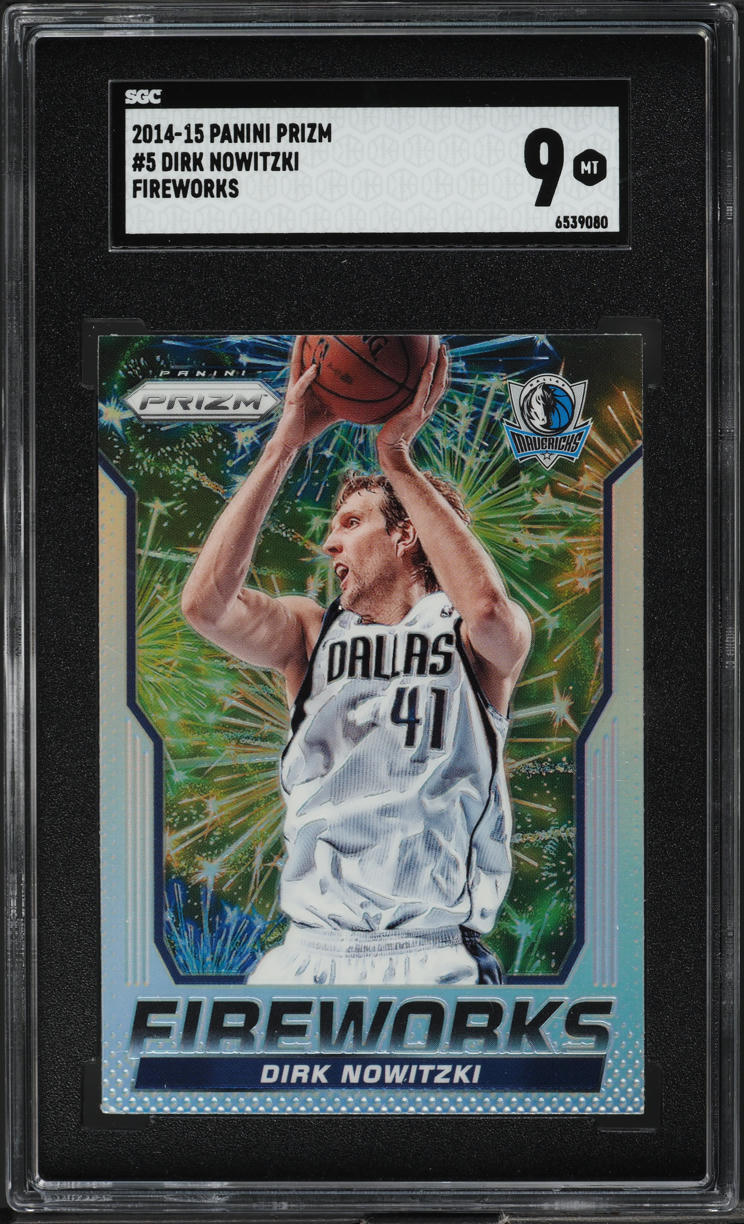 2014 Panini Prizm Fireworks Dirk Nowitzki #5 SGC 9 MINT