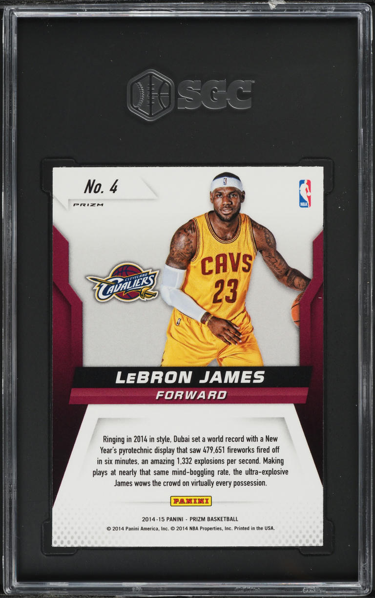 2014 Panini Prizm Fireworks LeBron James #4 SGC 9.5 MINT+