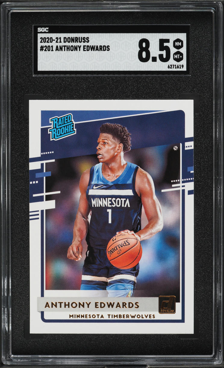 2020 Donruss Basketball Anthony Edwards ROOKIE #201 SGC 8.5 NM-MT+
