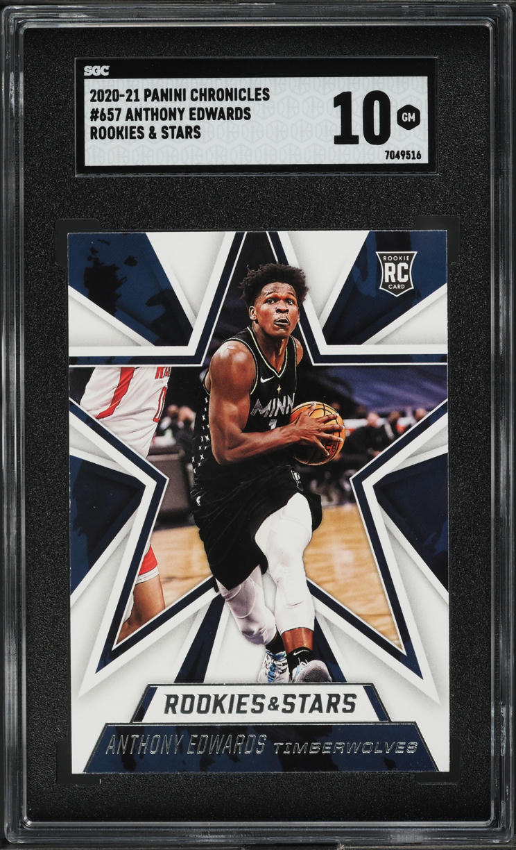 2020 Panini Chronicles Rookies & Stars Anthony Edwards ROOKIE #657 SGC 10 GEM