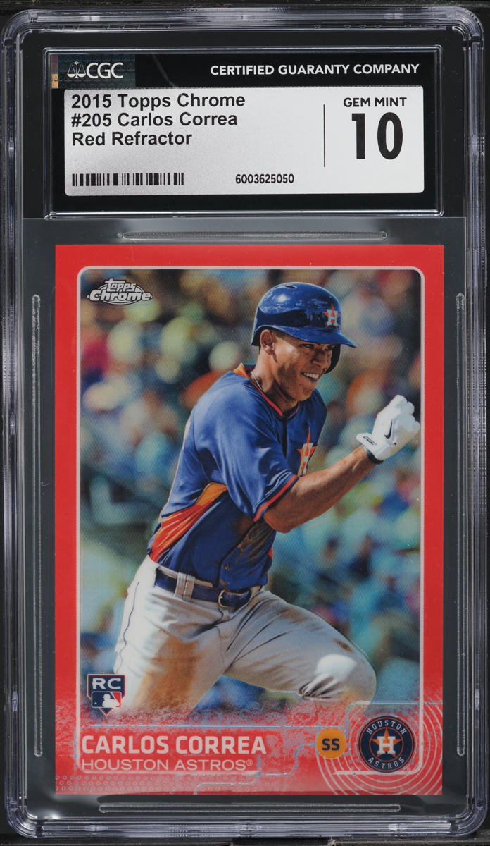 2015 Topps Chrome Red Refractor Carlos Correa ROOKIE /5 #205 CGC 10 GEM MINT