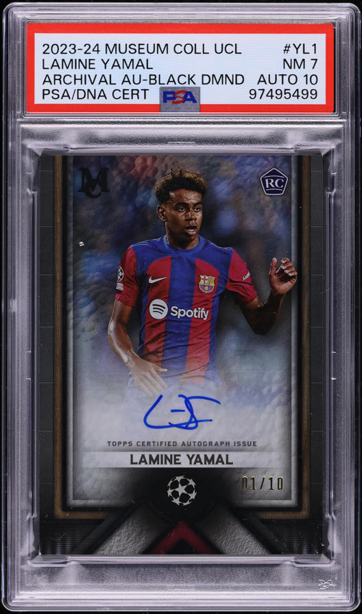 2023 Topps Museum UEFA Black Diamond Lamine Yamal RC AUTO DNA 10 1
