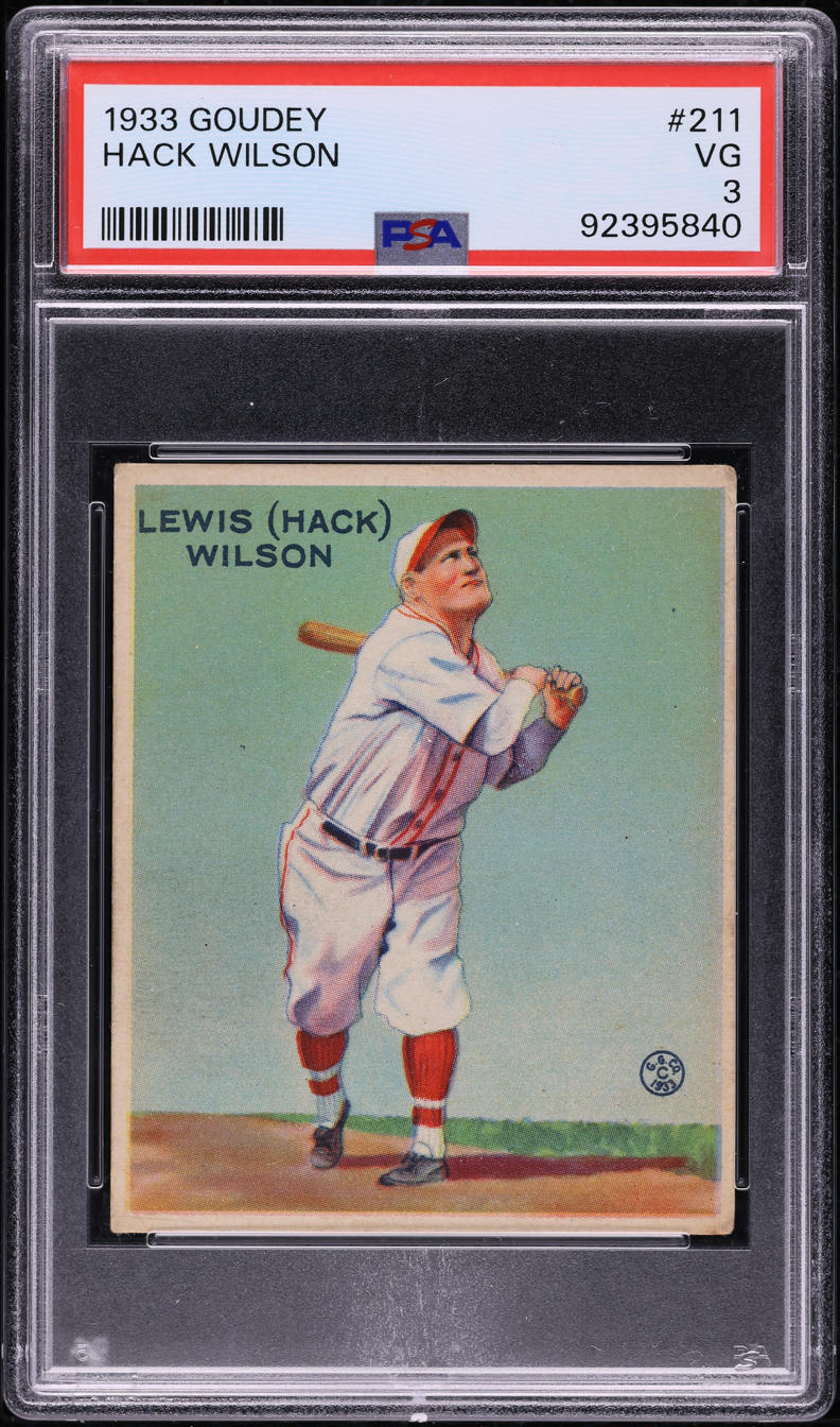 1933 Goudey Hack Wilson #211 PSA 3 VG