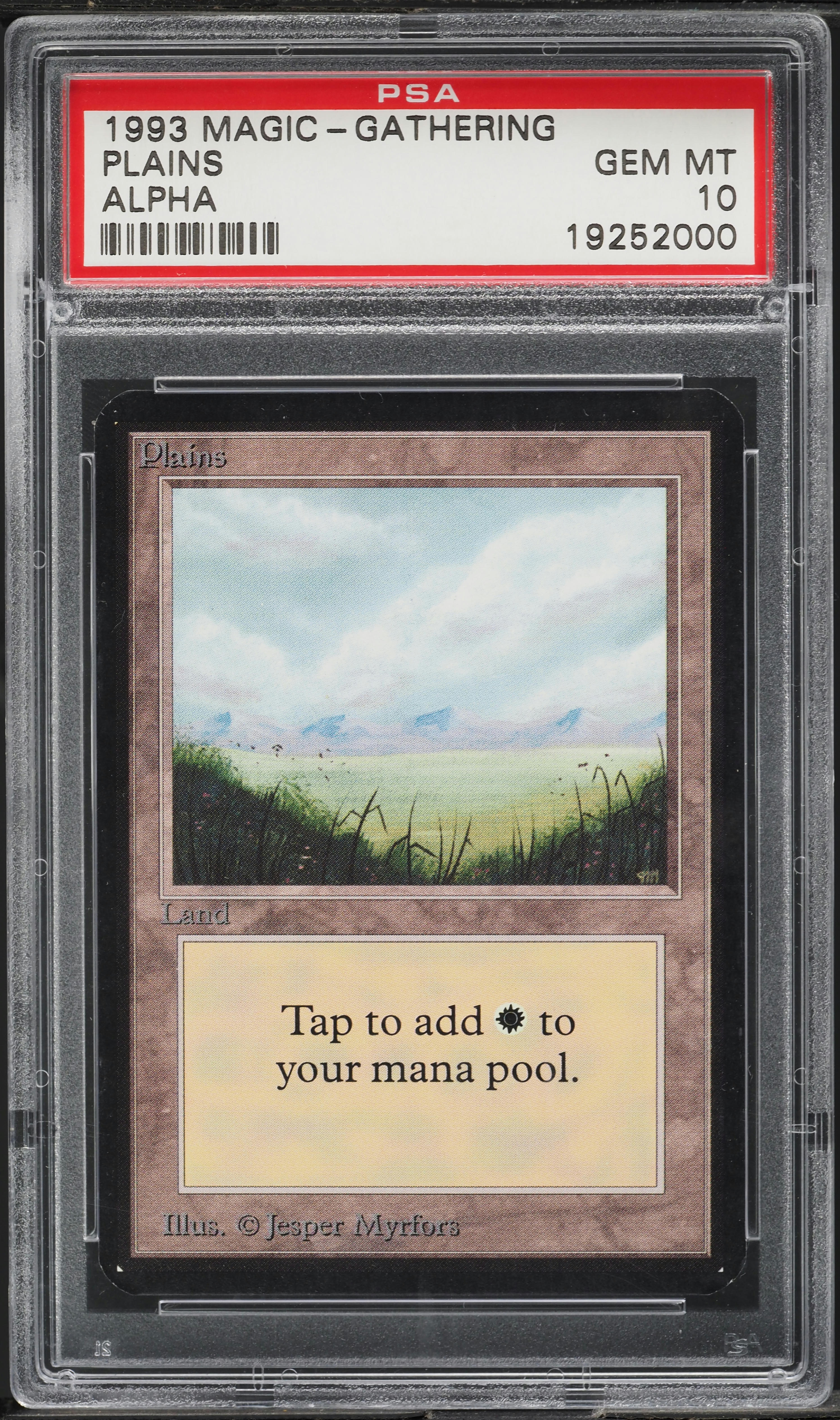 1993 Magic The Gathering MTG Alpha Plains PSA 10 GEM MINT on