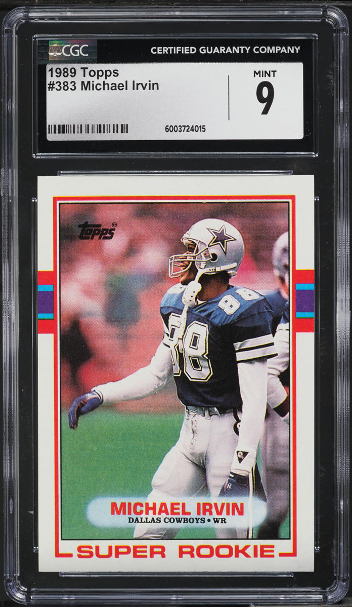 1989 Topps Football Michael Irvin ROOKIE #383 CGC 9 MINT