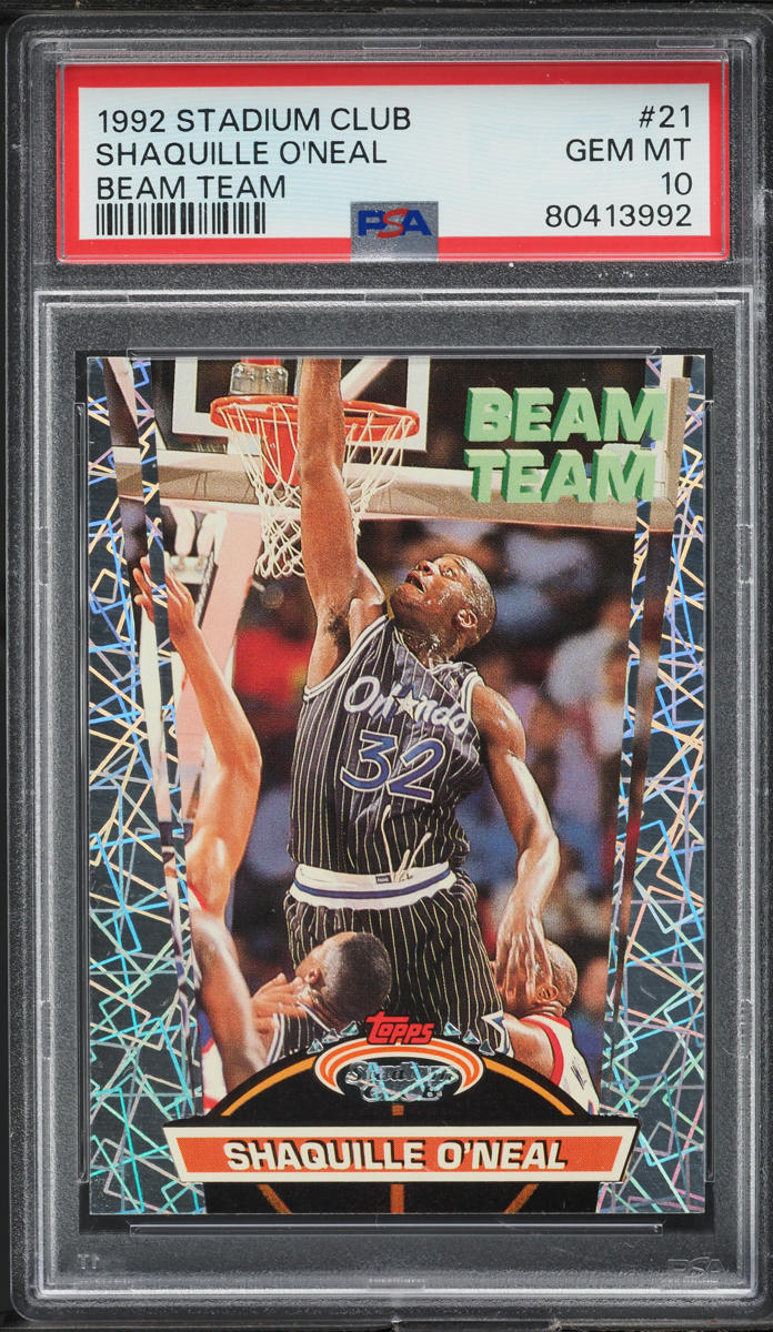 1992 Stadium Club Beam Team Shaquille O'Neal ROOKIE #21 PSA 10 GEM MINT