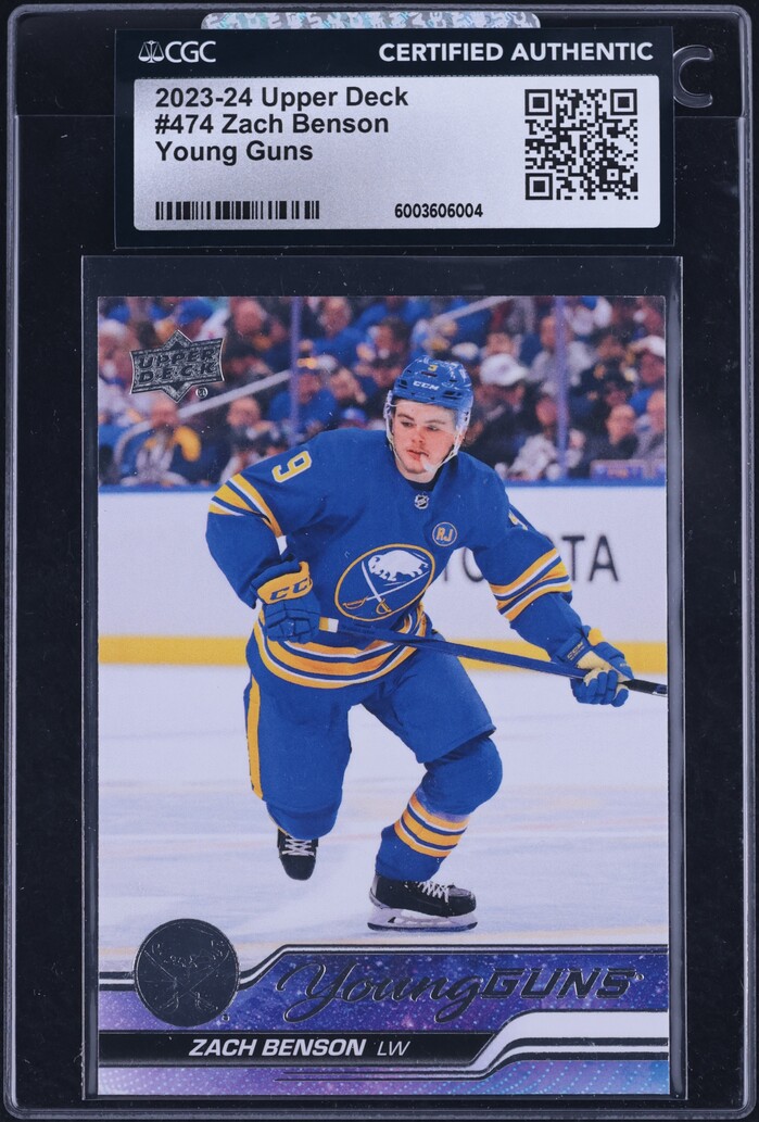 2023 Upper Deck Young Guns Zach Benson ROOKIE #474 CGC AUTH