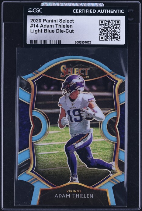 2020 Select Concourse Light Blue Prizm Die-Cut Adam Thielen #14