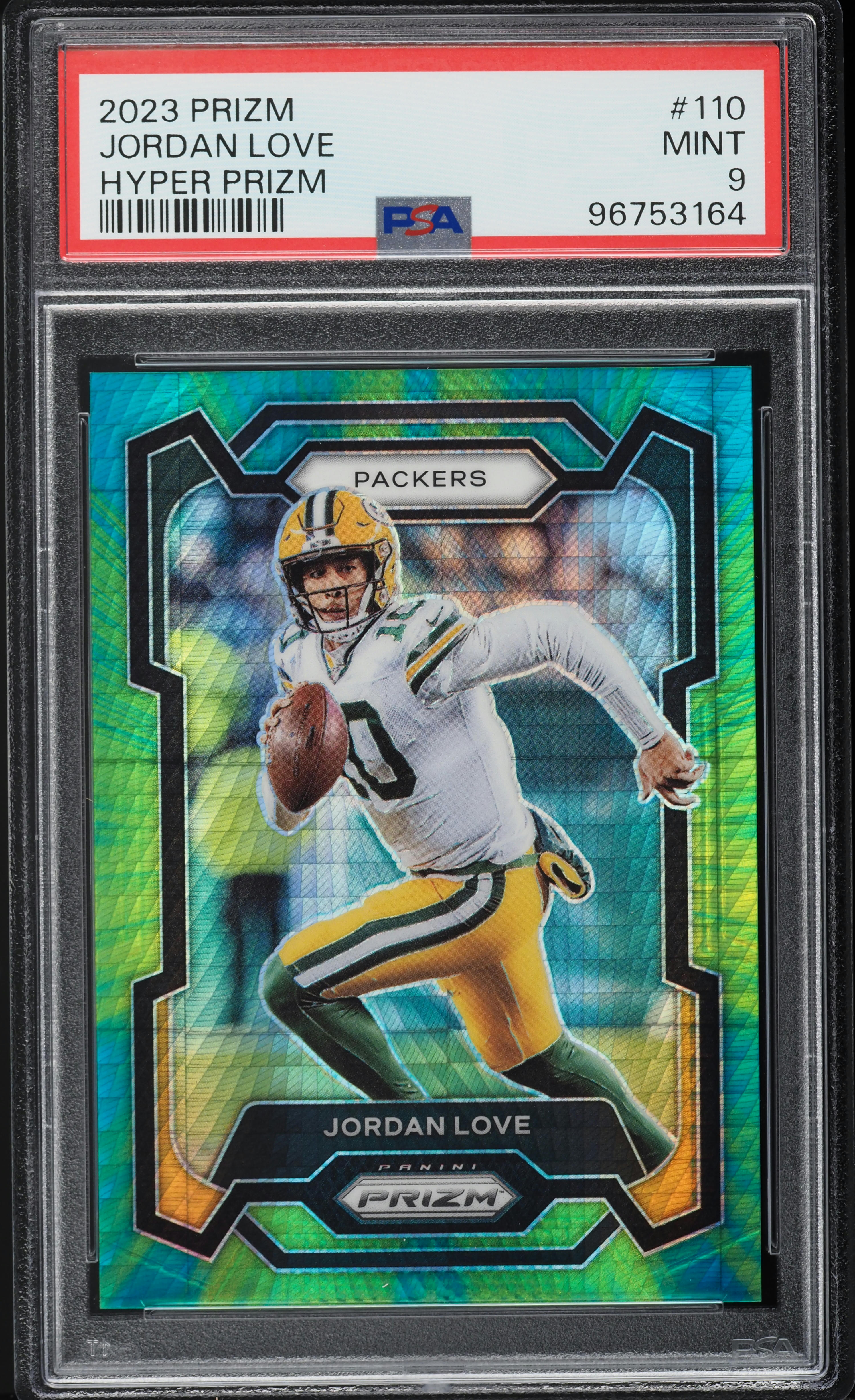2023 Panini Prizm Hyper Jordan Love /175#110 PSA 9 MINT on