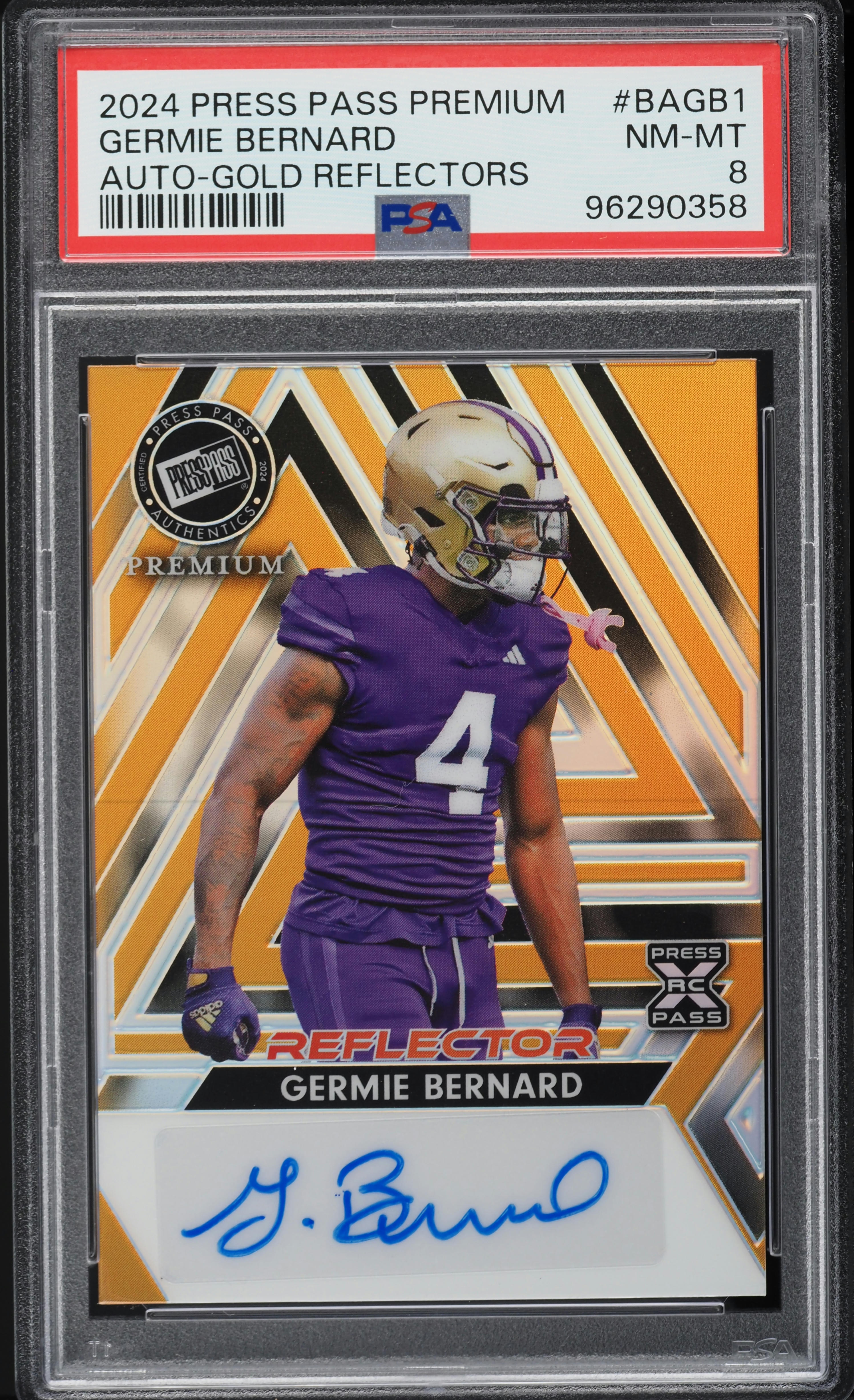 2024 Leaf Press Pass Premium Gold Reflector Germie Bernard ROOKIE