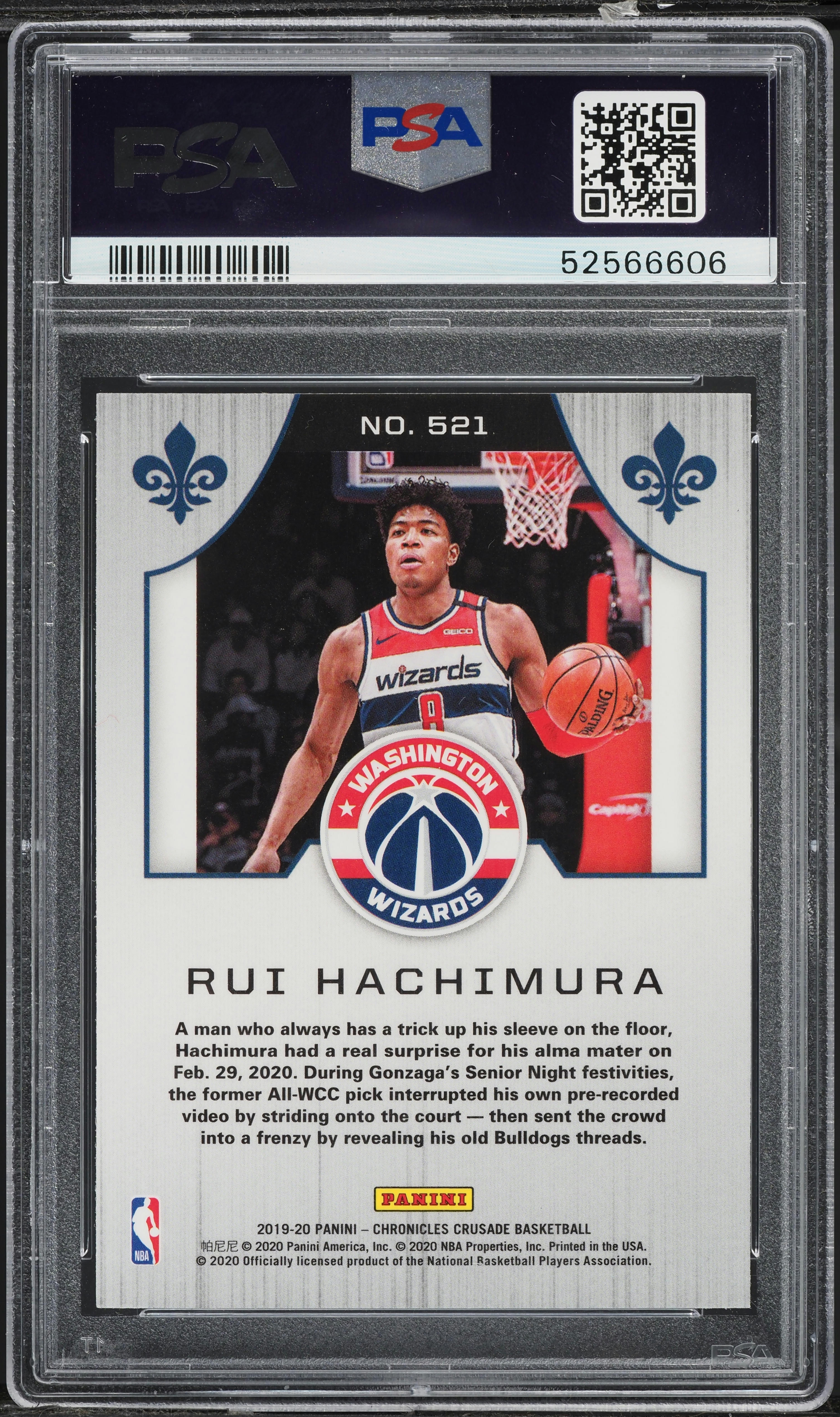 2019 Panini Chronicles Crusade Rui Hachimura ROOKIE #521 PSA 10