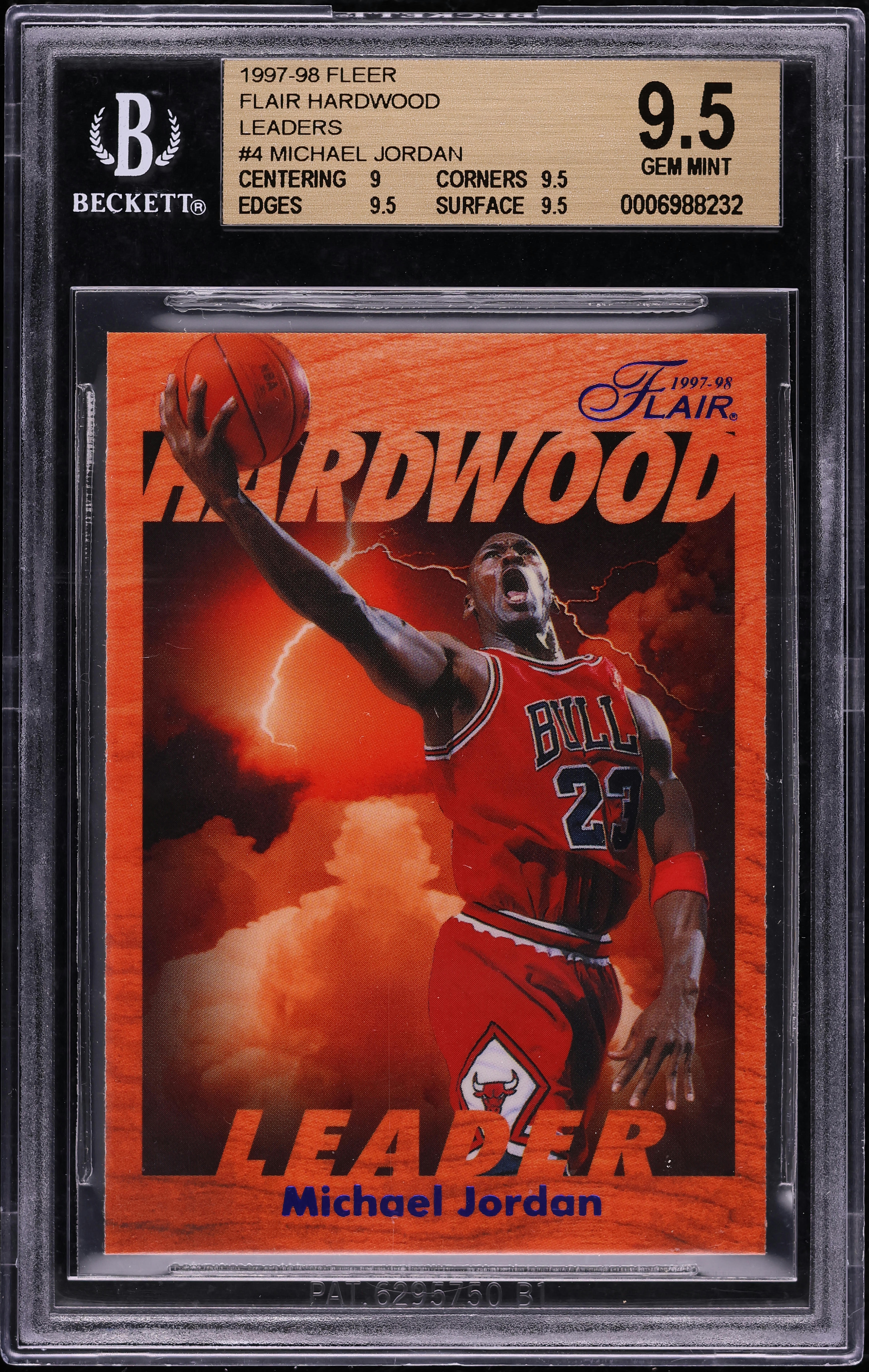 1997 Fleer Flair Hardwood Leaders Michael Jordan #4 BGS 9.5 GEM 