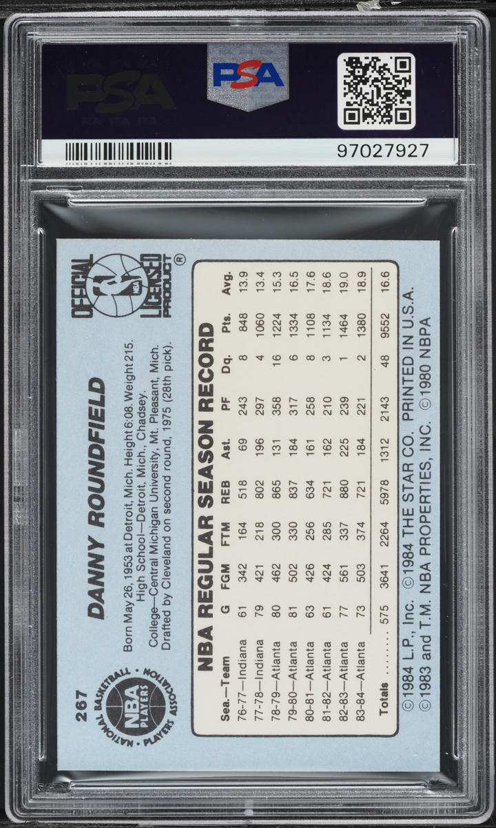 1984 Star Basketball Dan Roundfield #267 PSA 8 NM-MT