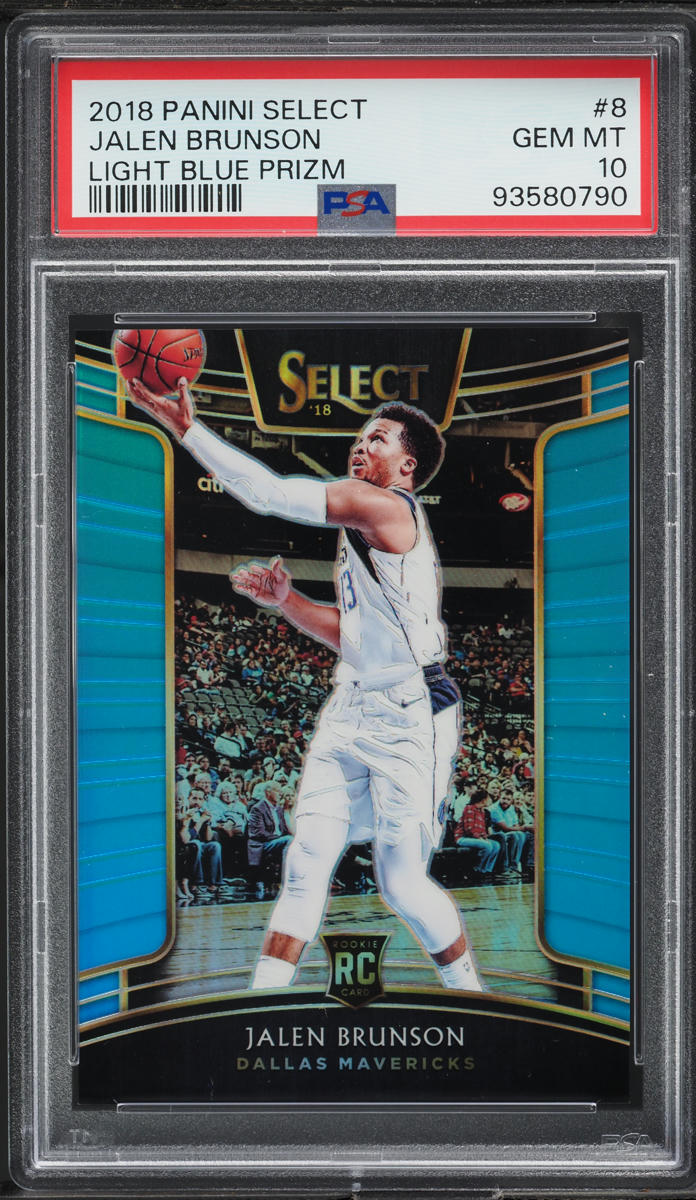 2018 Select Concourse Light Blue Prizm Jalen Brunson ROOKIE /299 #8 PSA 10 GEM MINT