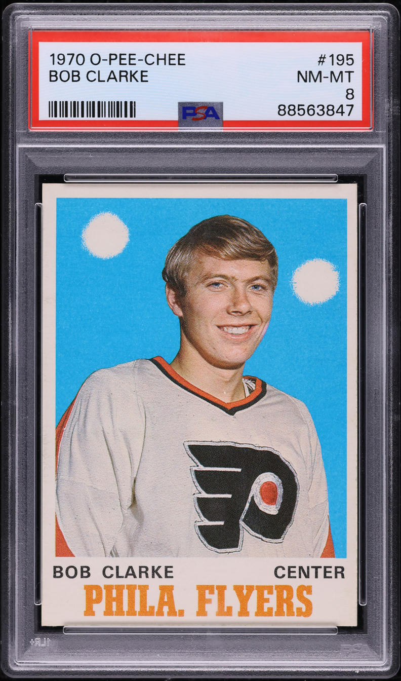 1970 O-Pee-Chee Hockey Bobby Clarke ROOKIE #195 PSA 8 NM-MT