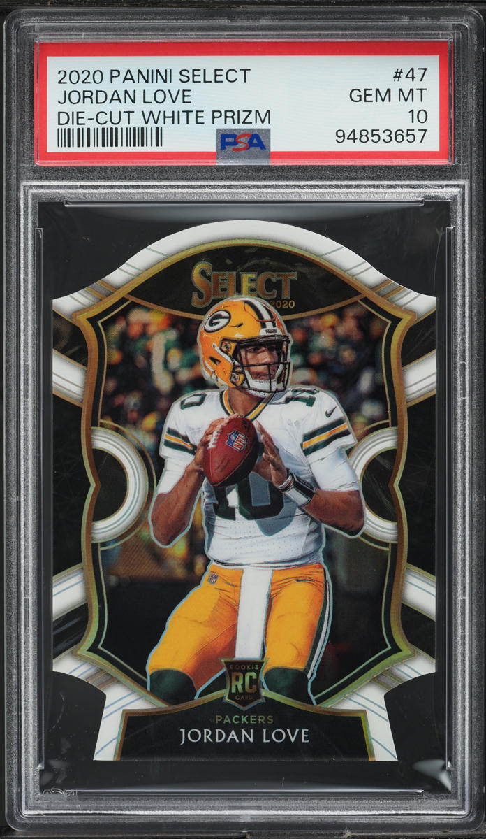 2020 Select Concourse White Prizm Die-Cut Jordan Love ROOKIE #47 PSA 10 GEM MINT