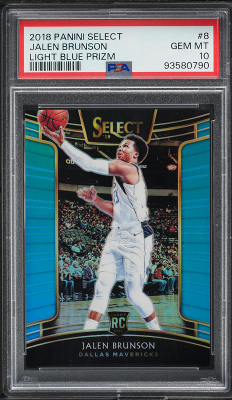 2018 Select Concourse Zebra Prizm Jalen Brunson ROOKIE #8 PSA 10 