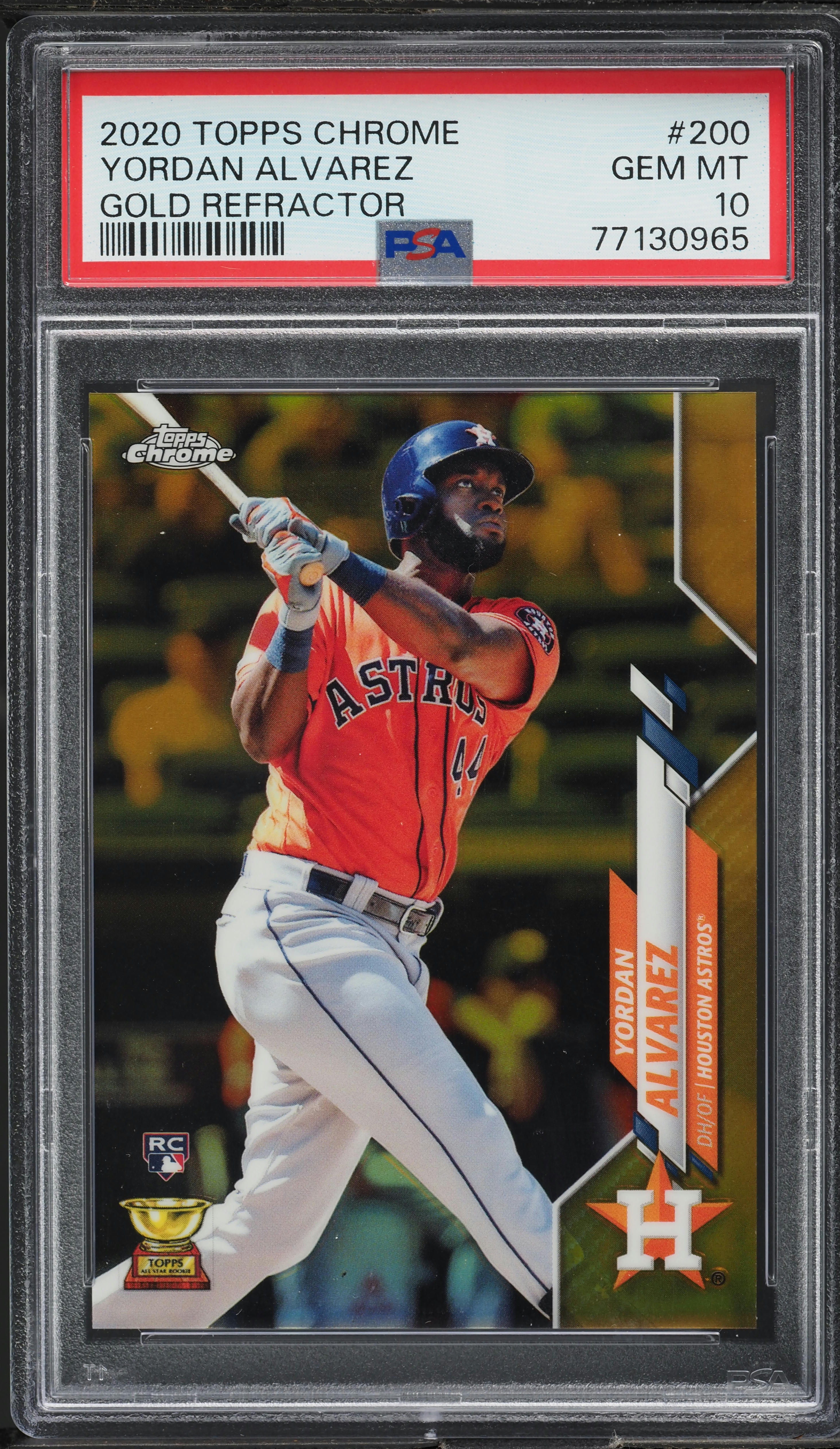2020 Topps Chrome Gold Refractor Yordan Alvarez ROOKIE /50 #200