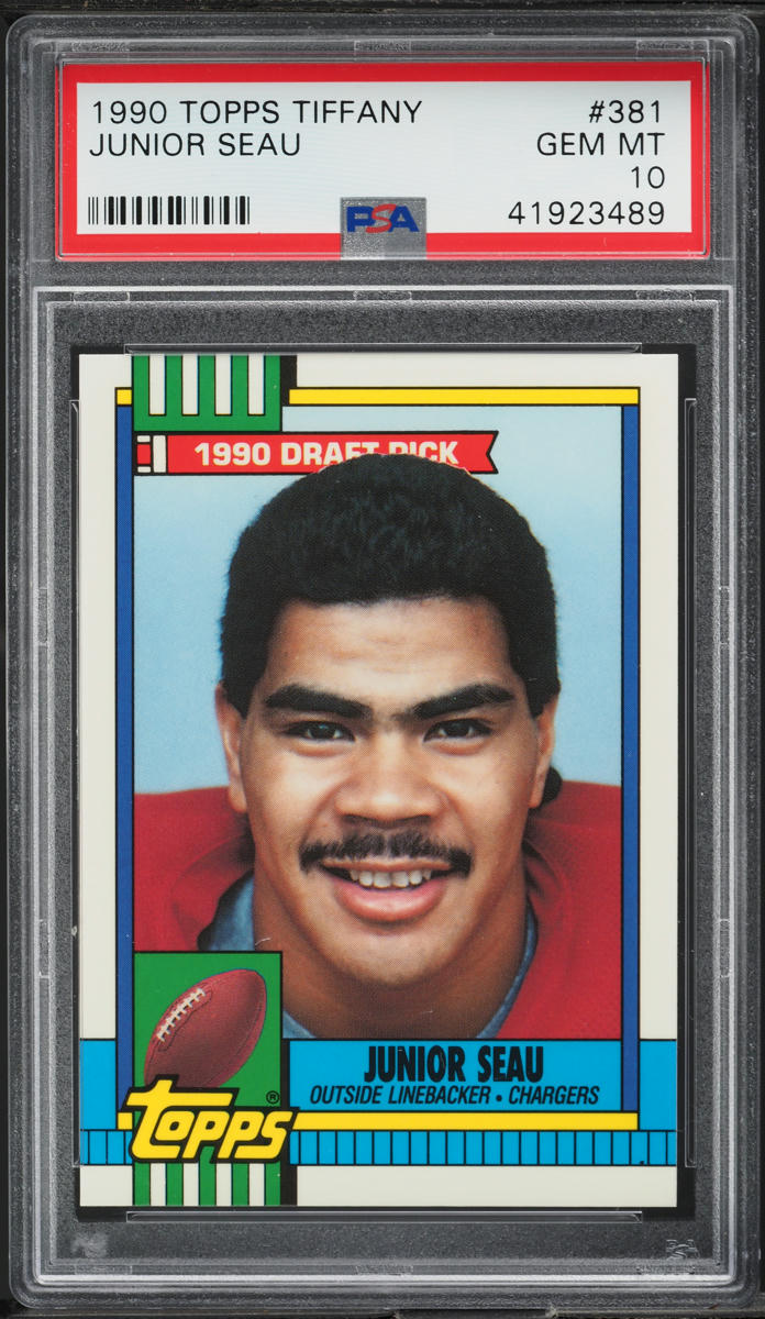 1990 Topps Tiffany Junior Seau ROOKIE #381 PSA 10 GEM MINT