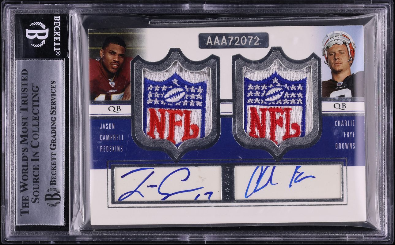 2005 Exquisite Collection Alex Smith & Aaron Rodgers ROOKIE SHIELD PATCH AUTO 1/1 BAS BGS AUTH