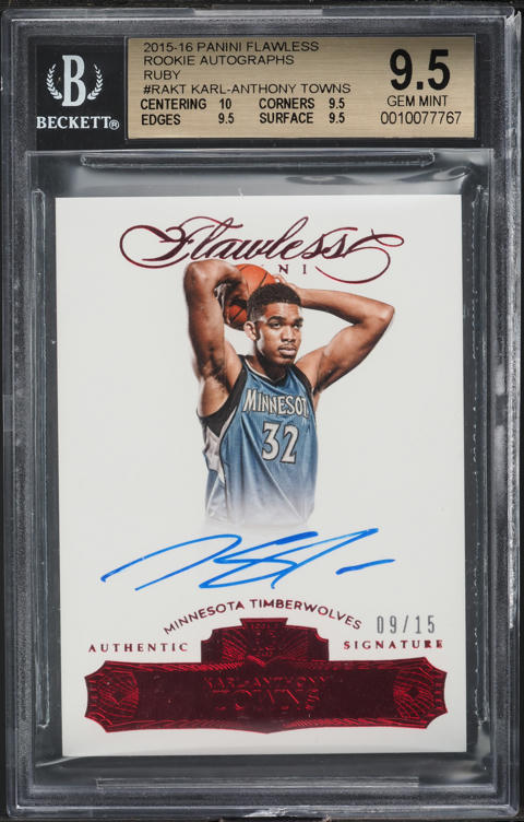 2015 National Treasures Karl-Anthony Towns ROOKIE RC PATCH AUTO