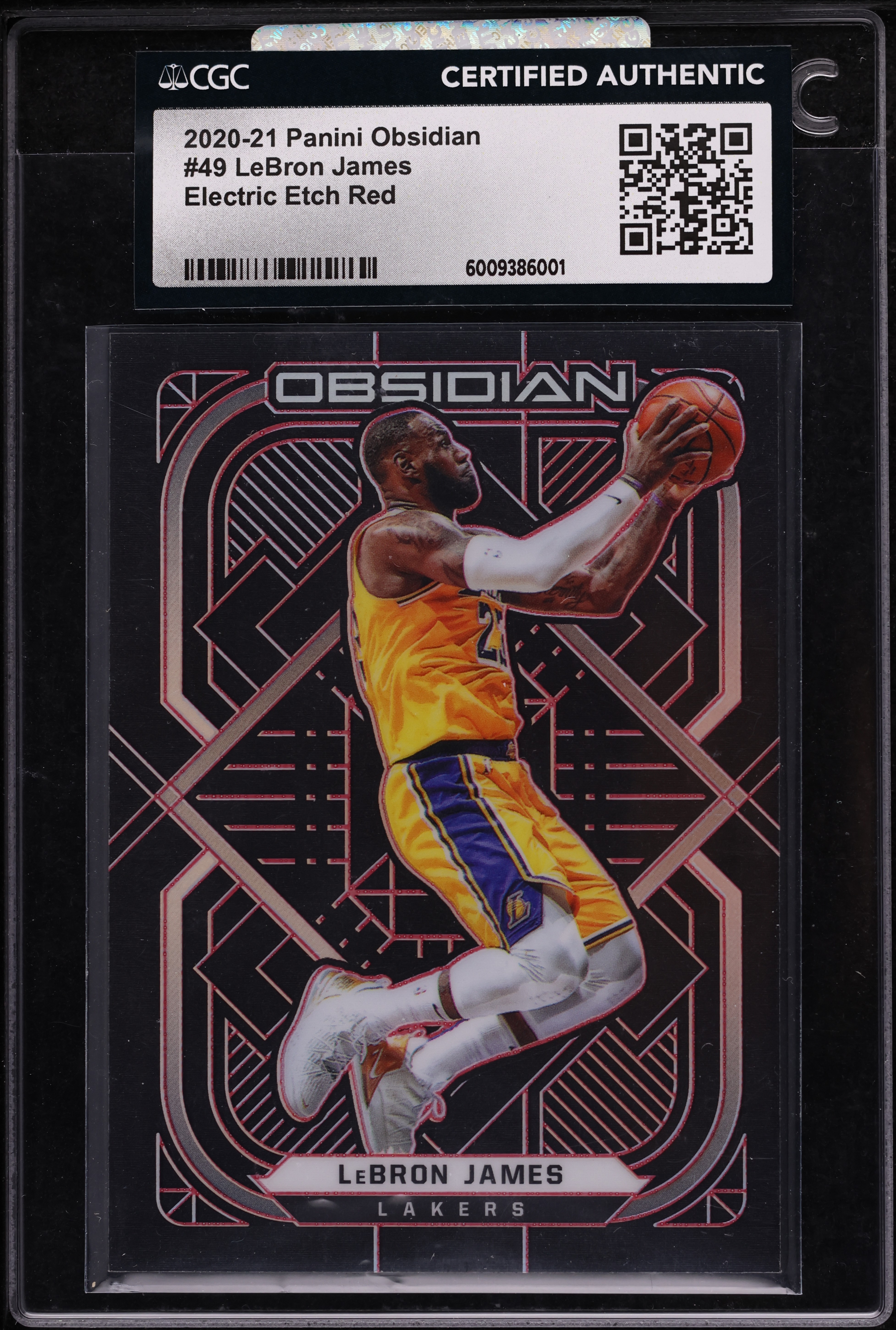 2020 Panini Obsidian Electric Etch Red LeBron James 5/5 #49 CGC
