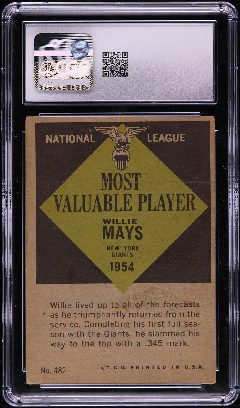1961 Topps Willie Mays '54 NL MVP #482 CGC 4 VGEX