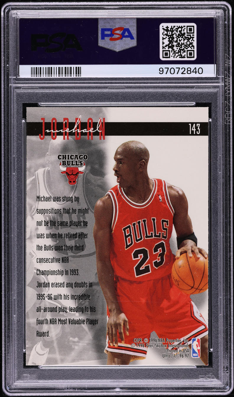 1996 Ultra Gold Medallion Michael Jordan #143 PSA 7 NRMT
