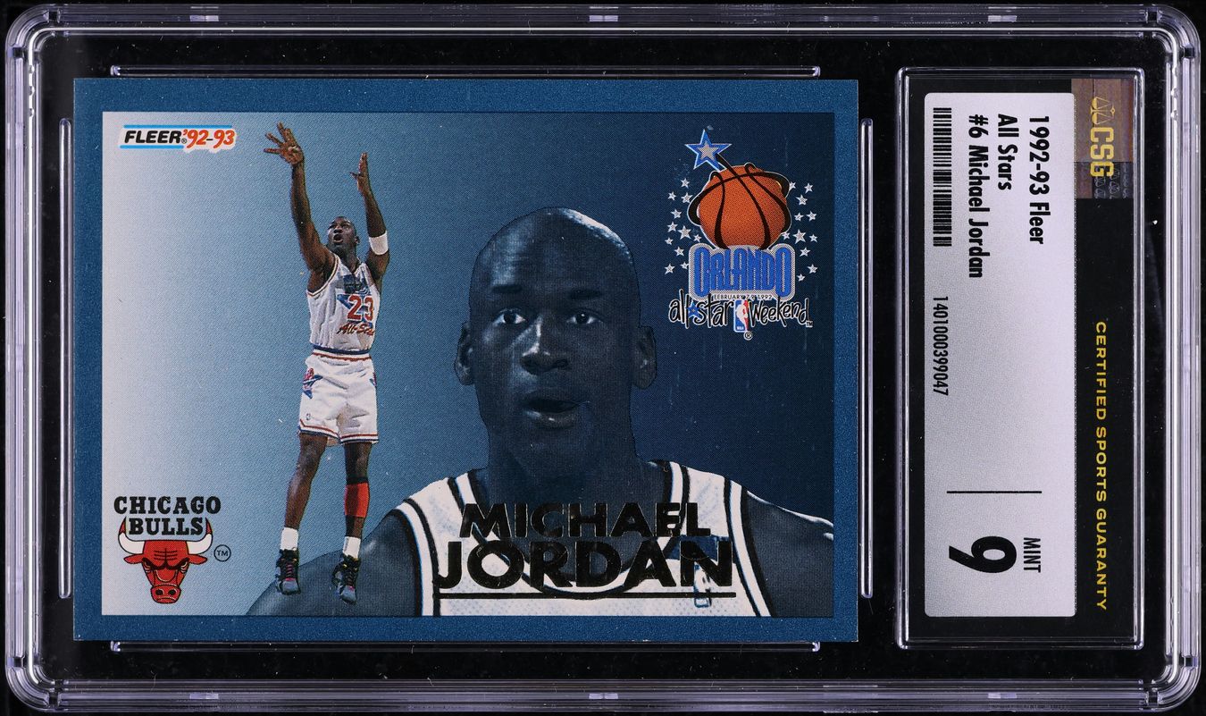 1992 Fleer All-Stars Michael Jordan #6 CSG 9 MINT
