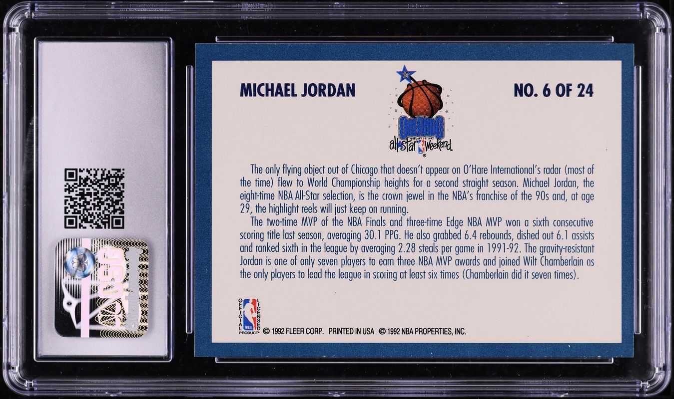 1992 Fleer All-Stars Michael Jordan #6 CSG 9 MINT