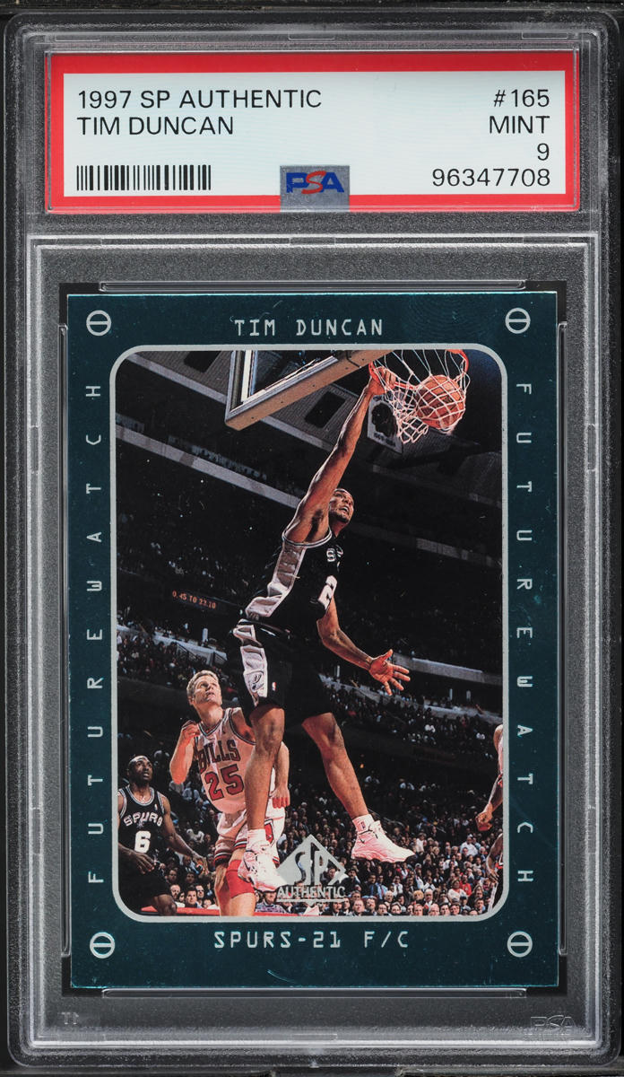 1997 SP Authentic Tim Duncan ROOKIE #165 PSA 9 MINT