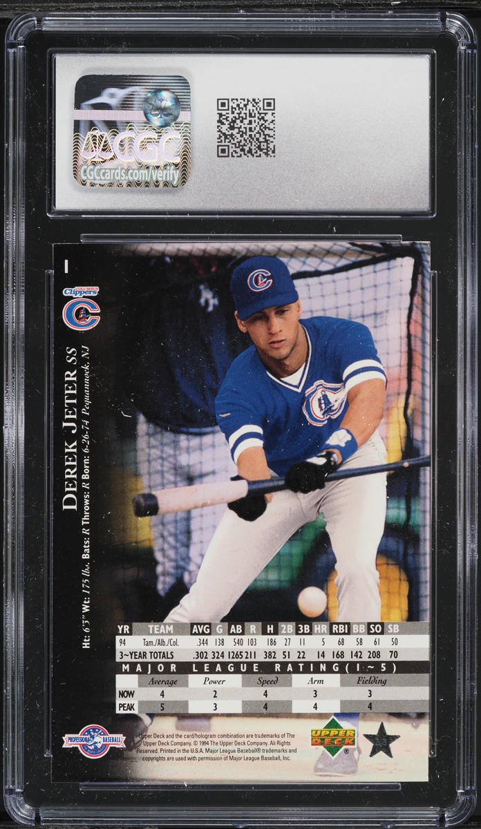 1995 Upper Deck Minors Derek Jeter ROOKIE #1 CGC 8 NM-MT