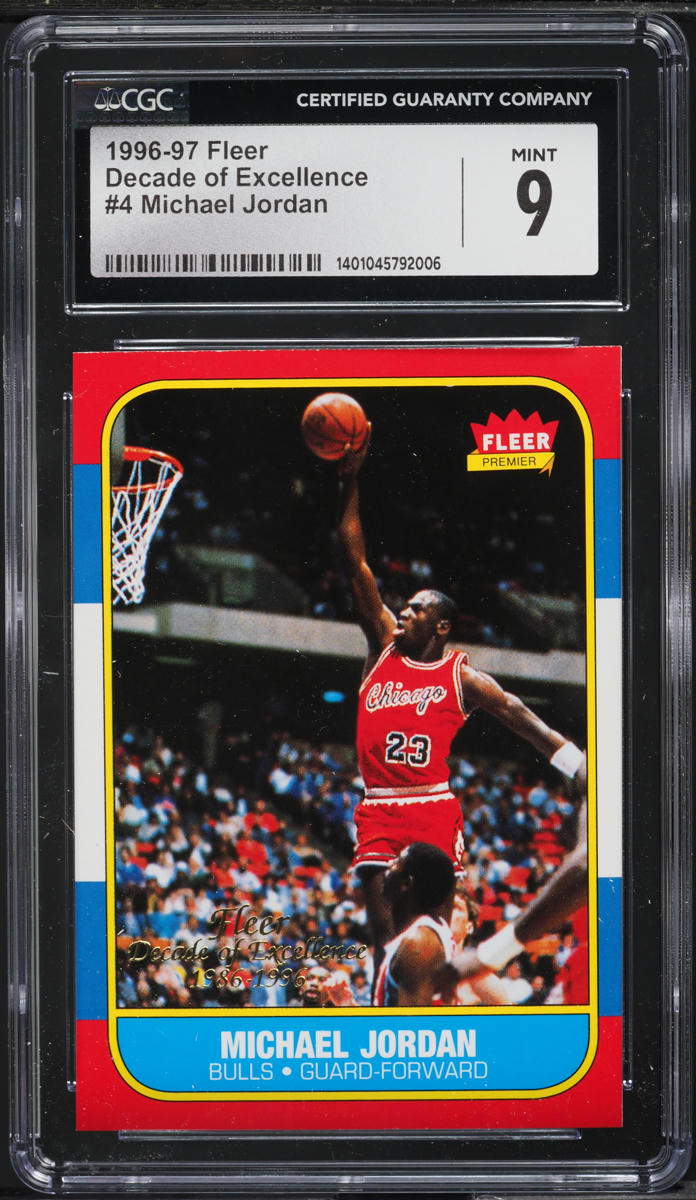 1996 Fleer Decade Of Excellence Michael Jordan #4 CGC 9 MINT